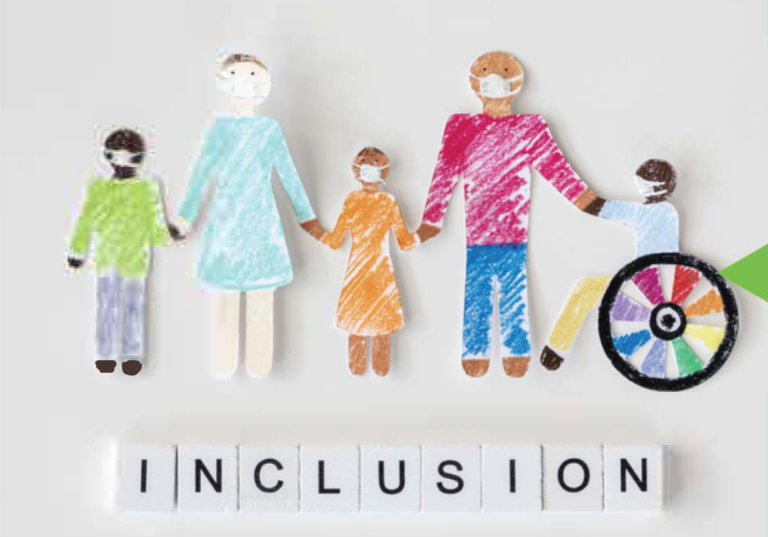 Image of paper people of all colors and sizes holding hands
