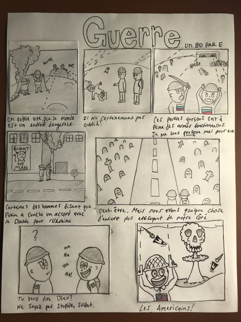 "Guerre ene BD par E." by Ansel Moma - a hand drawn comic