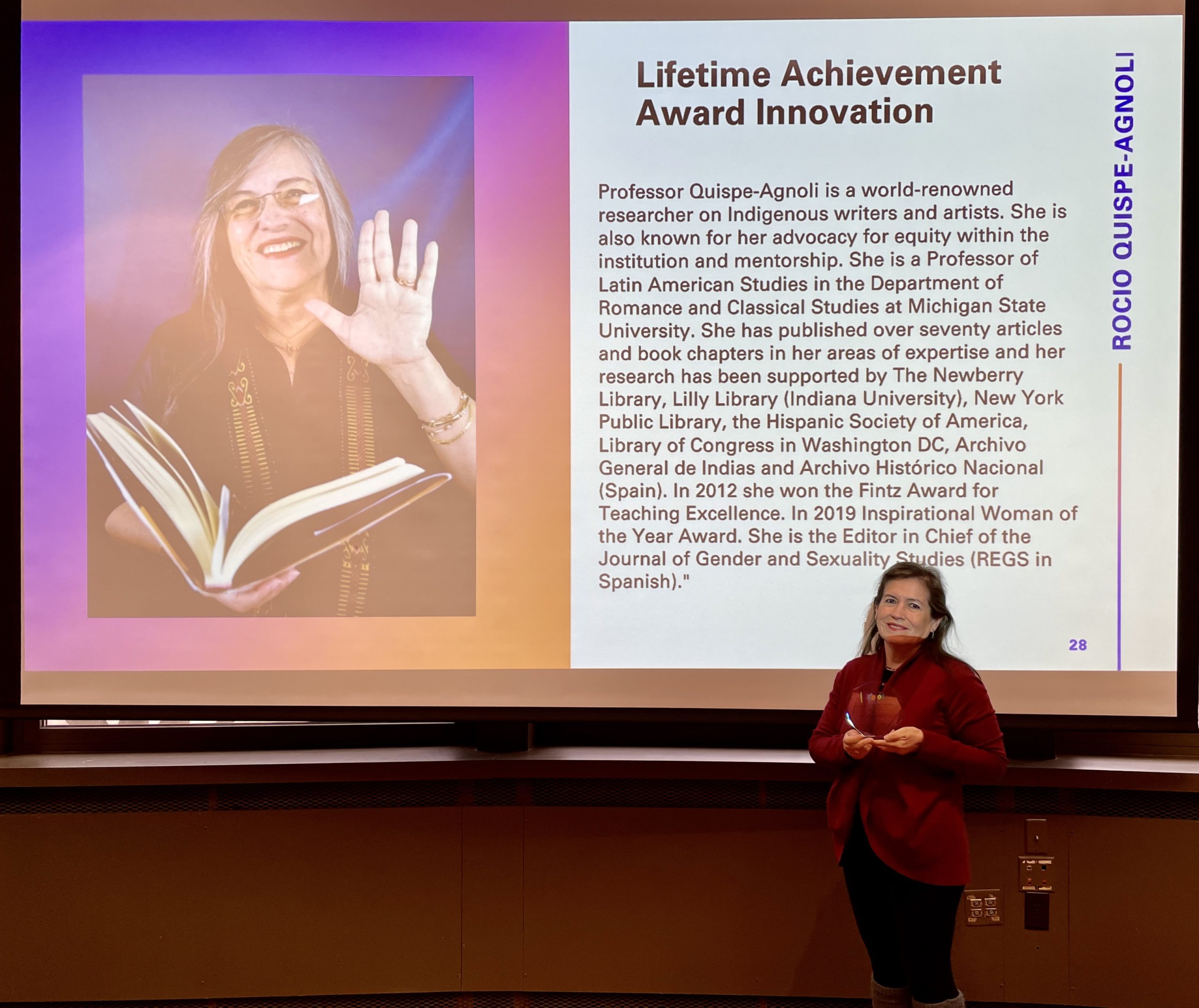 Read more about the article Prof. Quispe Agnoli Receives WOCC Lifetime Achievement Award