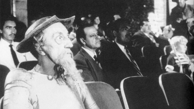 Don Quixote Sits in Movie Theater