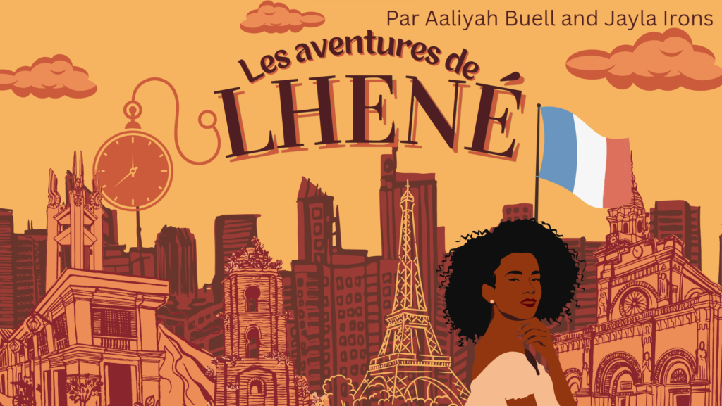 "Les Aventures de Lhenè" by Aaliyah Buell and Jayla Irons title page