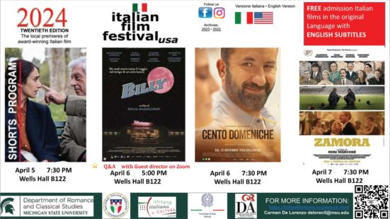 20th Annual Italian Film Festival Returns to MSU