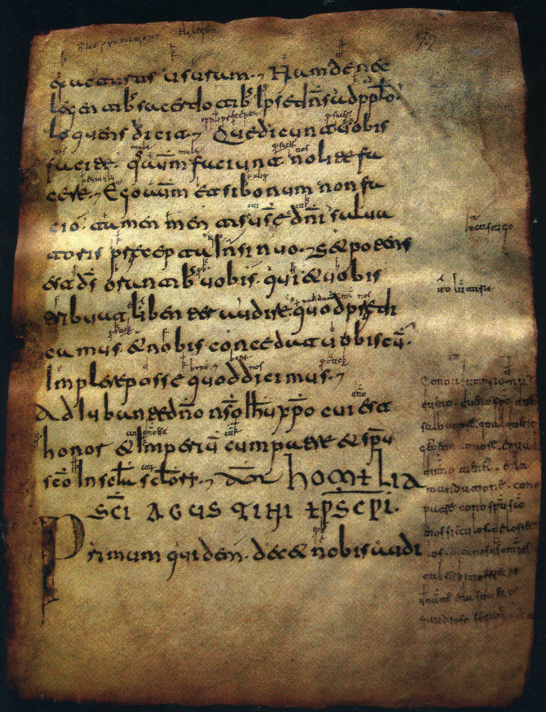 Page from medieval manuscript in Latin.