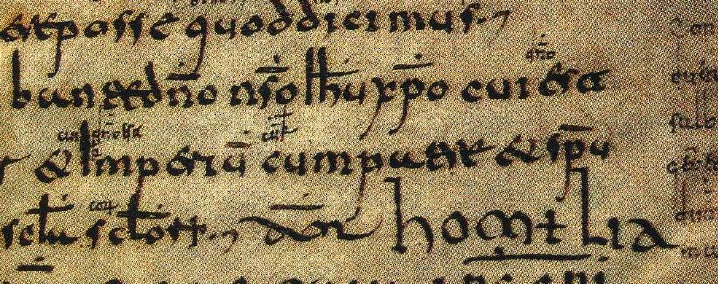 Latin manuscript detail