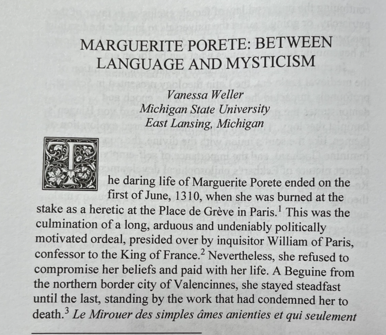 Read more about the article Graduate Student Vanessa Weller Explores Mysticism and Language in Her Latest Publication